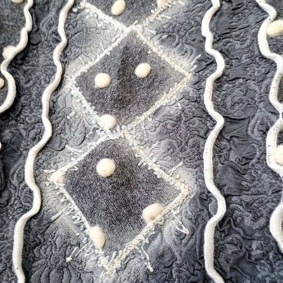 Vintage bedazzled Textured Knit Turtleneck Sweater Polka Dot Top – S/M - Picture 3 of 6